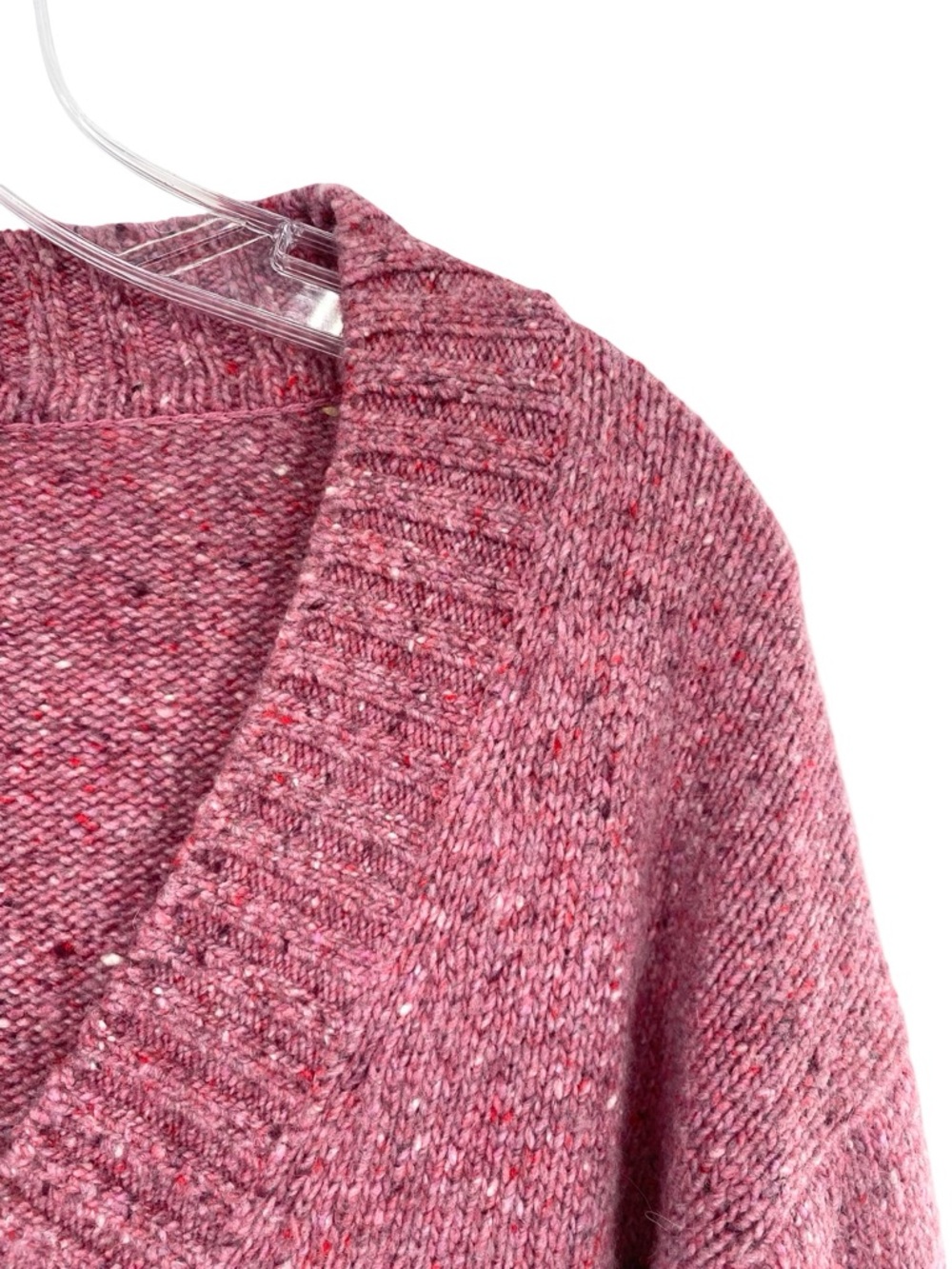 Faherty Driftwood Donegal Merino Wool Alpaca Sweater in Berry Shake Large - Picture 5 of 8